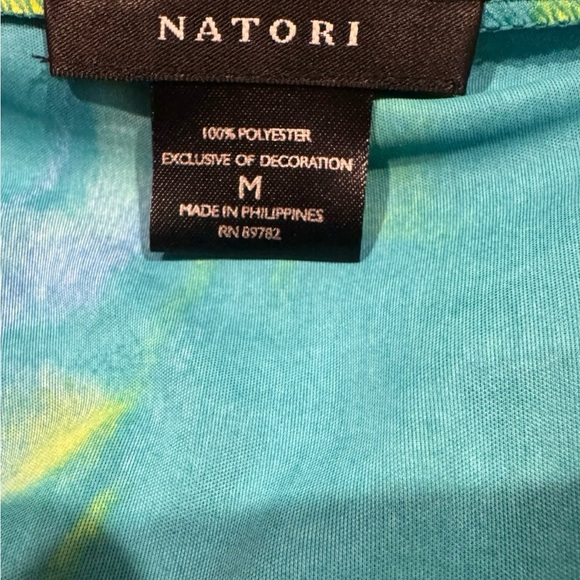 Natori Bat sleeve Y2K Tunic Dress Size M Blue,gree - Picture 5 of 10